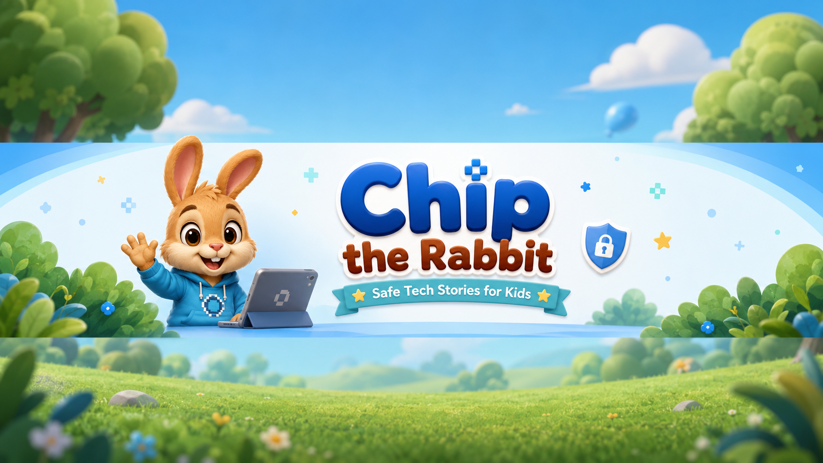 Chip the Rabbit exploring technology safely and thoughtfully.