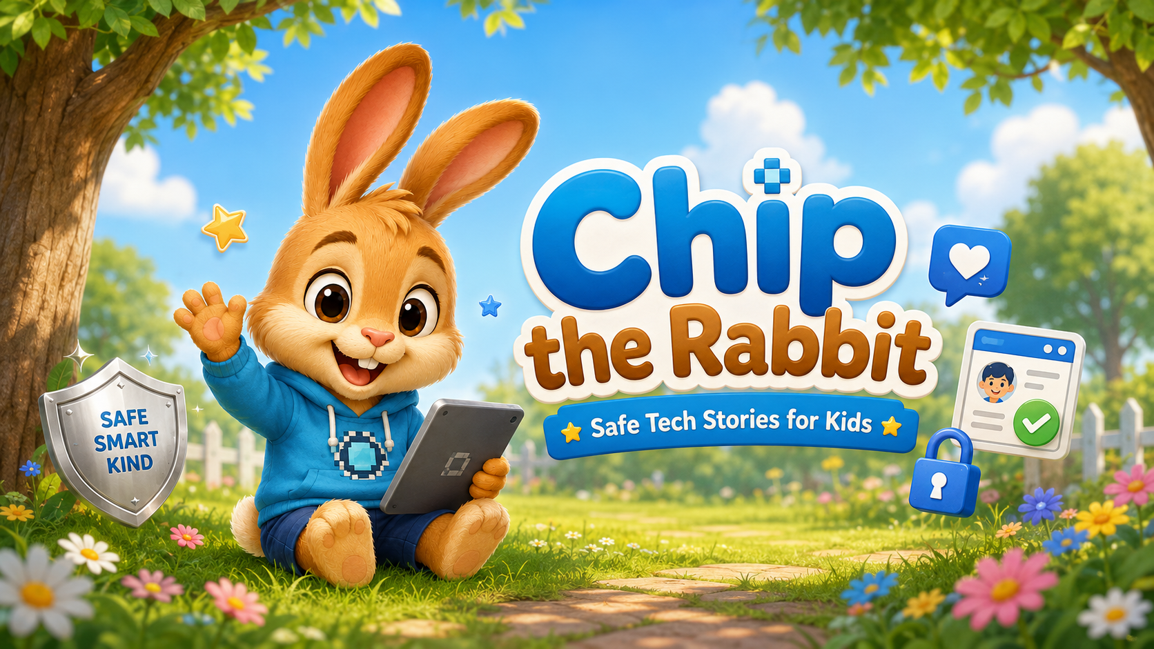 Chip the Rabbit beginning a technology safety adventure.